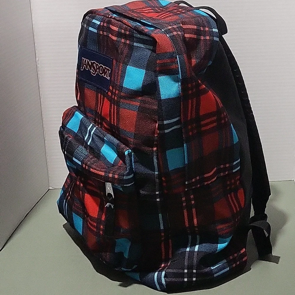 EUC  JanSport Superbreak® High Risk Red Preston Plaid Backpack - Picture 3 of 11